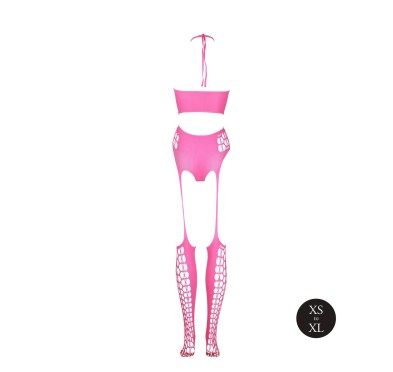 Two Piece with Crop Top and Stockings - Pink - XS/XL