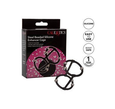 Beaded Silicone Enhancer Cage Black