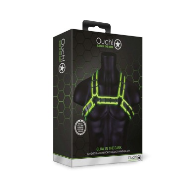 Buckle Bulldog Harness - GitD - Neon Green/Black - S/M