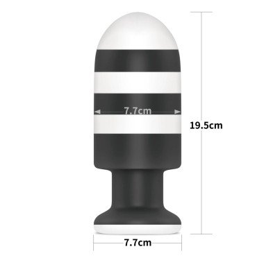 ZATYCZKA ANALNA CZARNO-BIAŁA SILIKONOWA KOREK ANALNY PLUG 19,5 CM