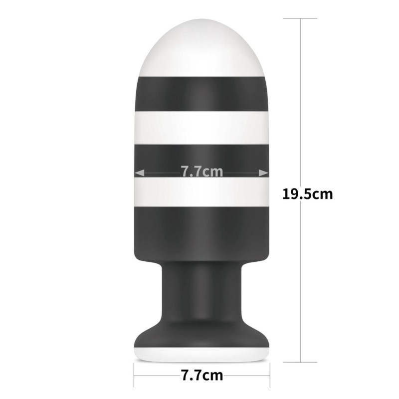 ZATYCZKA ANALNA CZARNO-BIAŁA SILIKONOWA KOREK ANALNY PLUG 19,5 CM