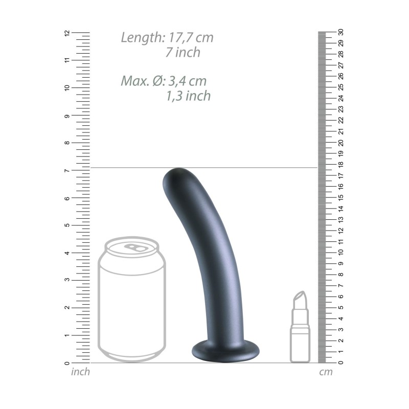 Smooth Silicone G-Spot Dildo - 7'' / 17 cm