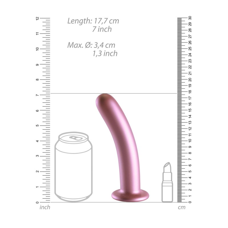 Smooth Silicone G-Spot Dildo - 7'' / 17 cm