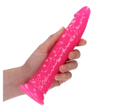 Slim Realistic Dildo with Suction Cup - Glow in the Dark - 7'' / 18 cm