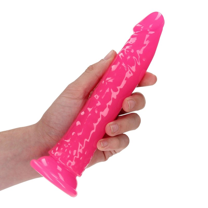 Slim Realistic Dildo with Suction Cup - Glow in the Dark - 7'' / 18 cm