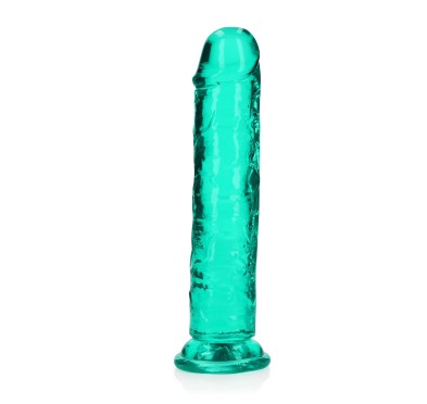 Żelowe zielone dildo z przyssawką waginalne i analne 22 cm