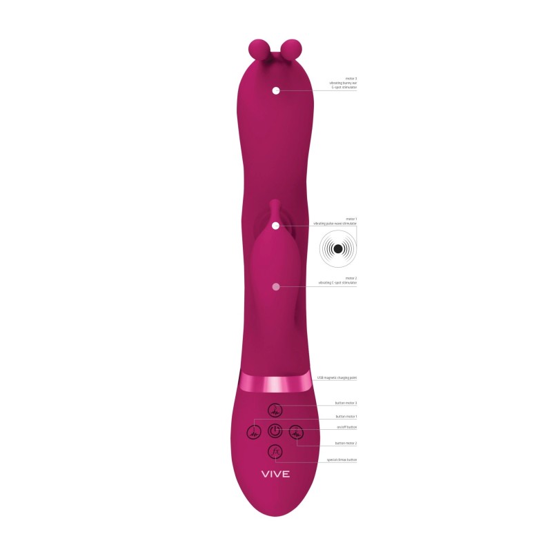 Gada - Vibrating Bunny Ear G-Spot Rabbit with Pulse Wave Shaft