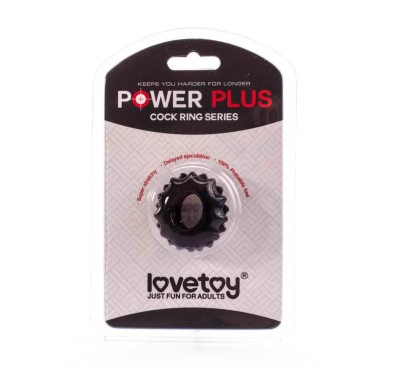 Pierścień na penisa Lovetoy Power Plus czarny śr. 1,7cm