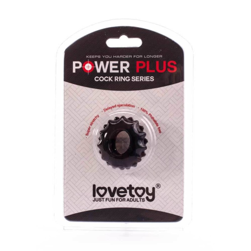 Pierścień na penisa Lovetoy Power Plus czarny śr. 1,7cm