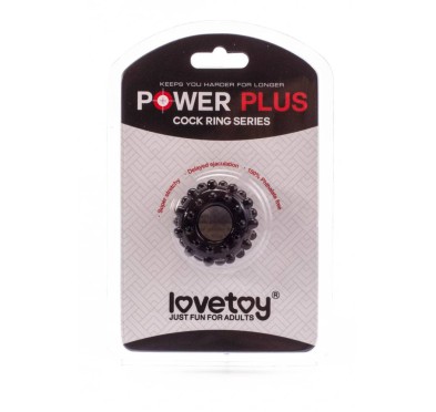 Pierścień na penisa Lovetoy Power Plus czarny śr. 1,6cm