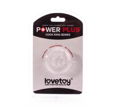 Pierścień na penisa Lovetoy Power Plus przezroczysty śr. 1,7cm