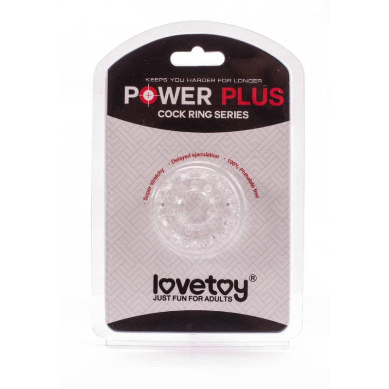 Pierścień na penisa Lovetoy Power Plus przezroczysty śr. 1,6cm