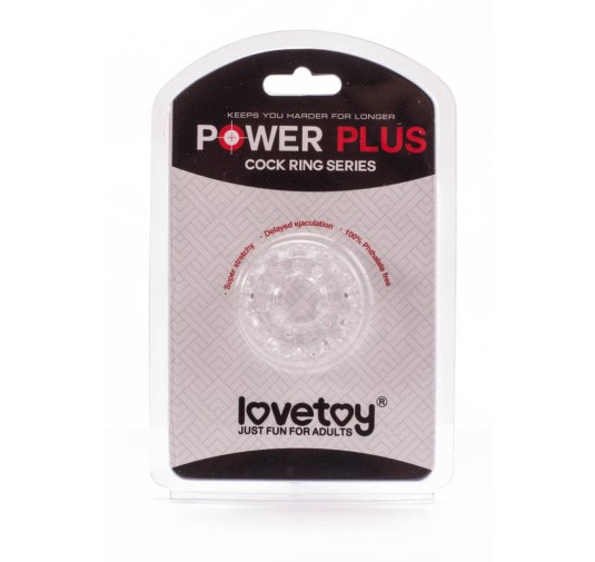 Pierścień na penisa Lovetoy Power Plus przezroczysty śr. 1,6cm