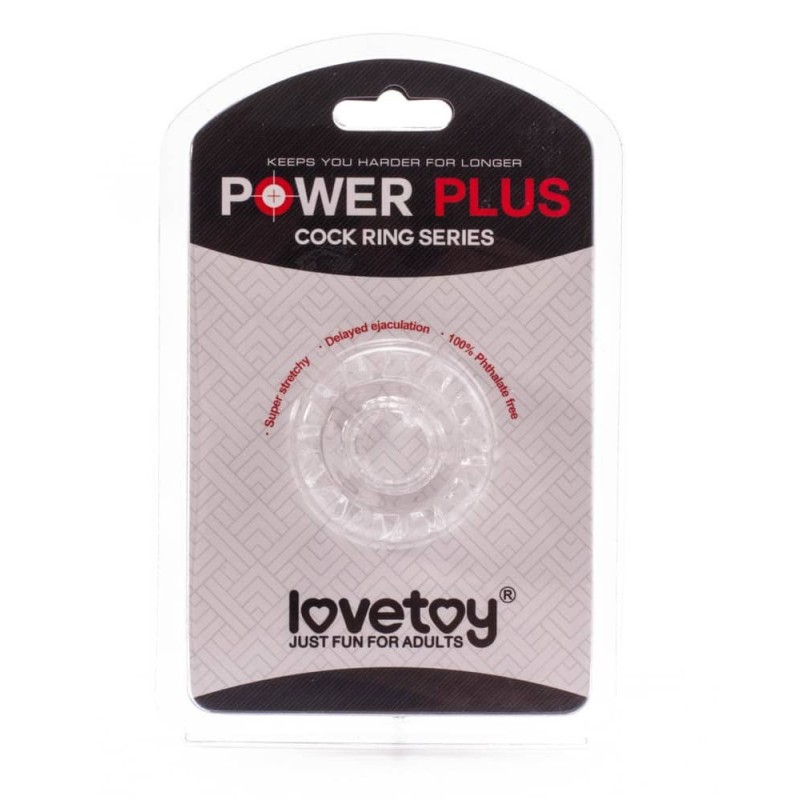 Pierścień na penisa Lovetoy Power Plus przezroczysty śr. 1,6cm