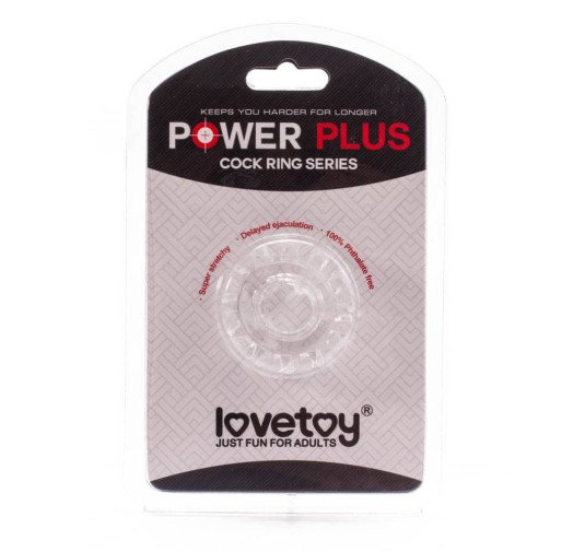 Pierścień na penisa Lovetoy Power Plus przezroczysty śr. 1,6cm