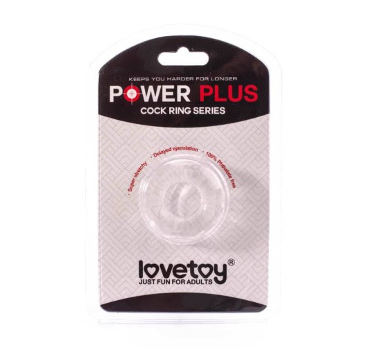 Pierścień na penisa Lovetoy Power Plus przezroczysty śr. 2cm