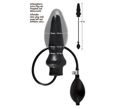 Korek analny lateksowy pompowany 20 cm LateX