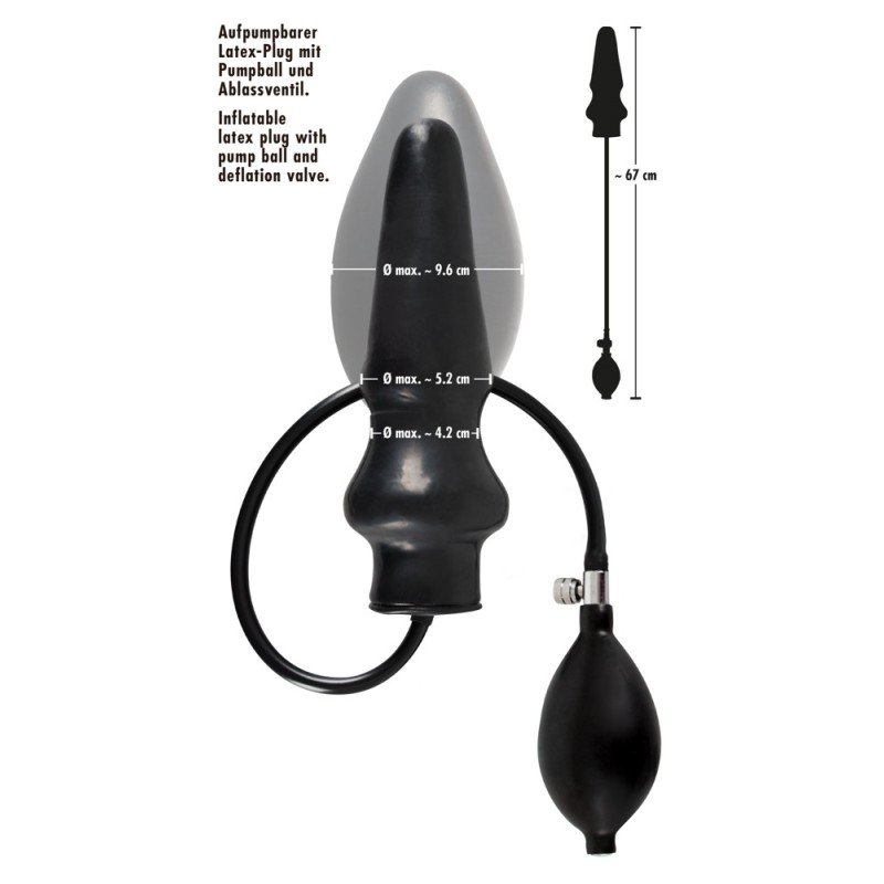 Korek analny lateksowy pompowany 20 cm LateX