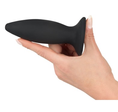 Korek analny silikonowy z wibracjami 12,5 cm Black Velvets
