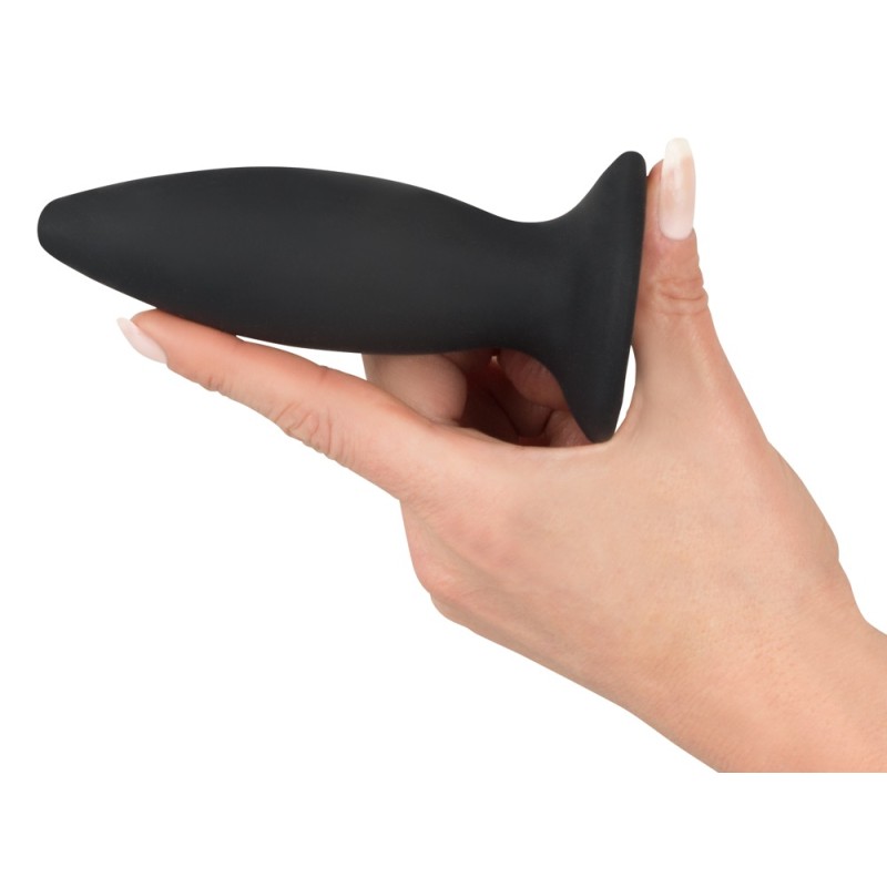 Korek analny silikonowy z wibracjami 12,5 cm Black Velvets