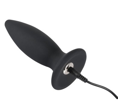 Korek analny silikonowy z wibracjami 12,5 cm Black Velvets