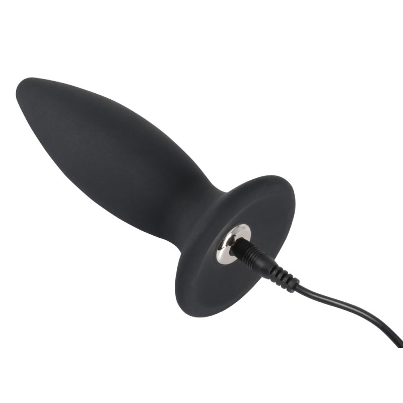 Korek analny silikonowy z wibracjami 12,5 cm Black Velvets