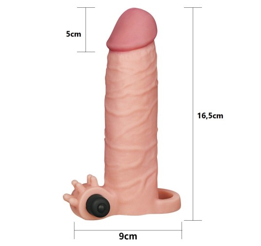 Nakładka Pleasure X-Tender z wibracjami +5cm Lovetoy