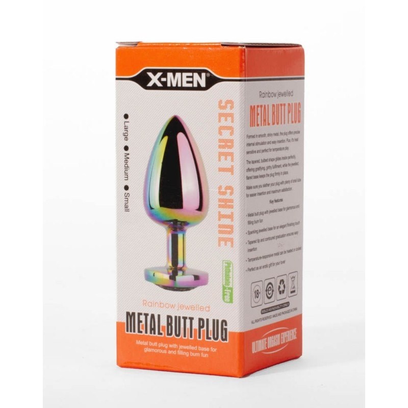 Korek analny Secret Shine Rainbow 8,2cm X-MEN