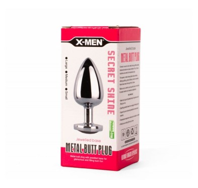 Korek analny Secret Shine Red Heart 7,1cm X-MEN