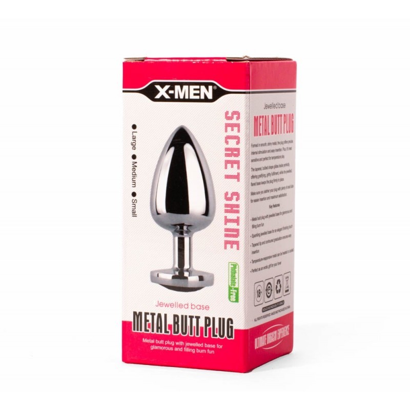 Korek analny Secret Shine Red Heart 9,5cm X-MEN