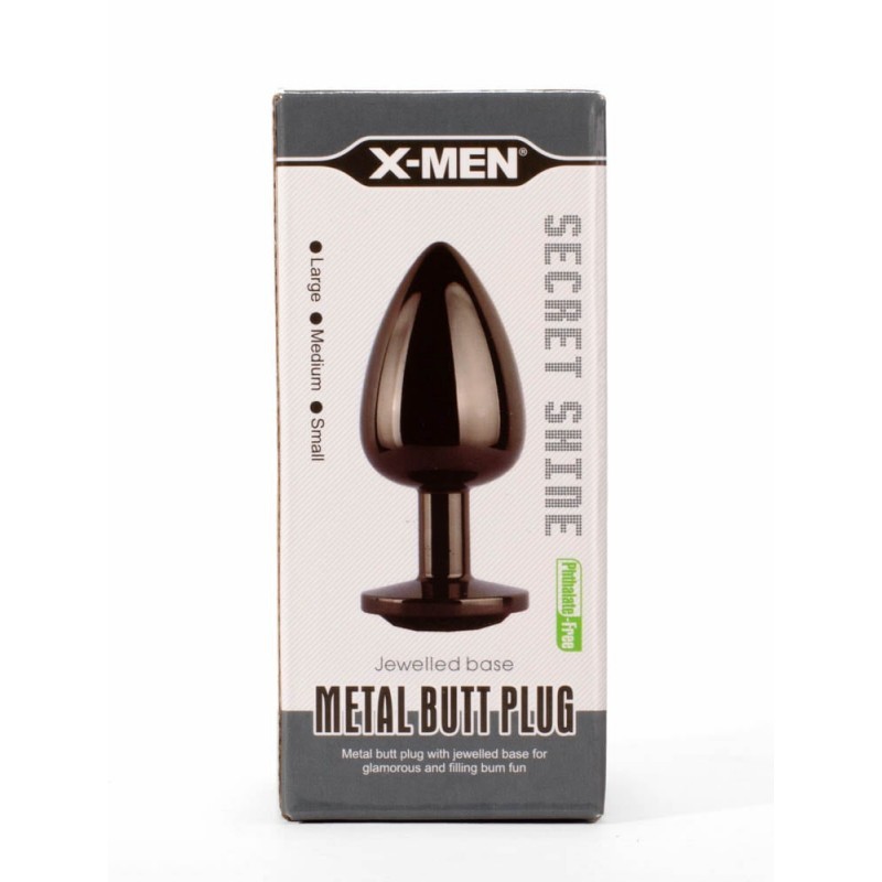 Korek analny Secret Shine Black Jewell 7,1cm X-MEN