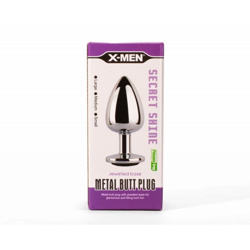 Korek analny Secret Shine Black Jewell 8,2cm X-MEN