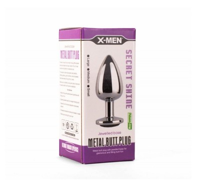 Korek analny Secret Shine Black Jewell 8,2cm X-MEN