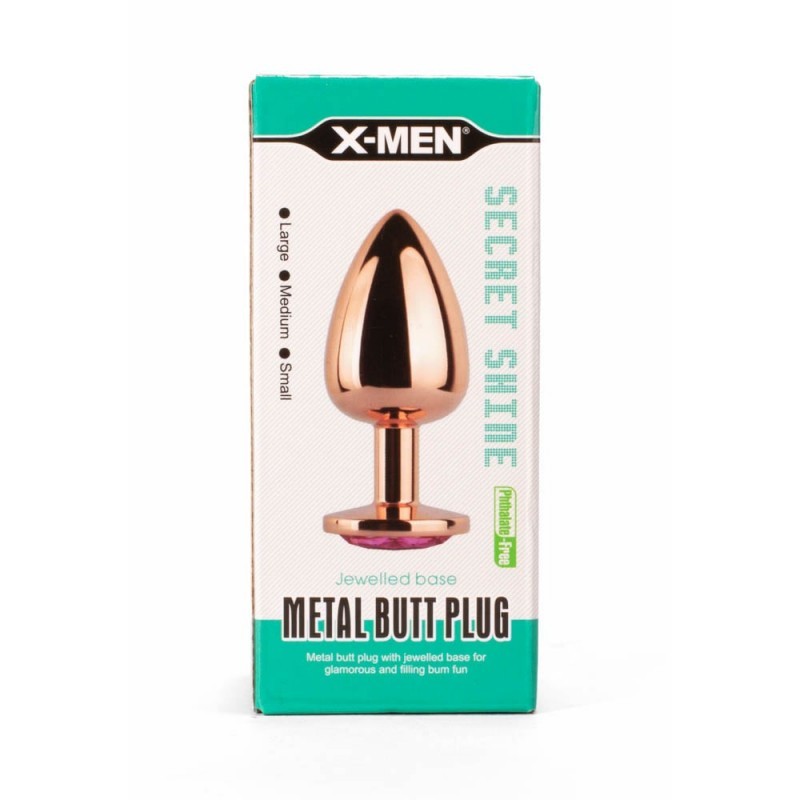 Korek analny Secret Shine Pink Jewell 7,1cm X-MEN