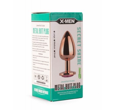 Korek analny Secret Shine Pink Jewell 7,1cm X-MEN