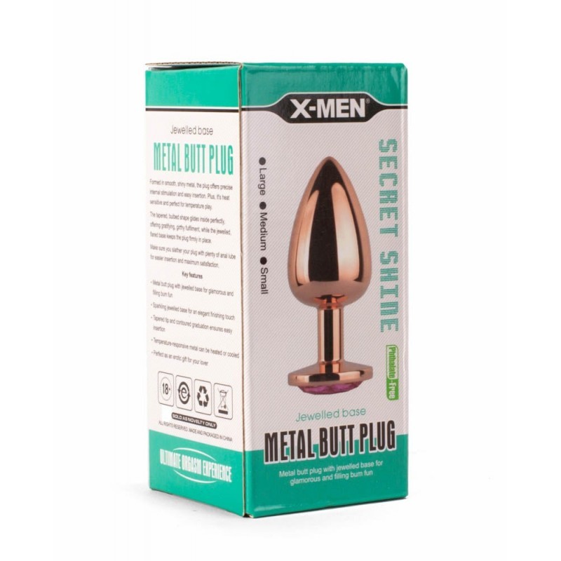 Korek analny Secret Shine Pink Jewell 7,1cm X-MEN