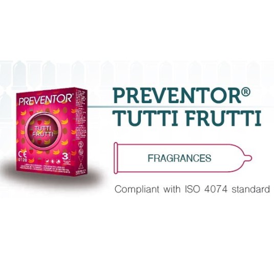 Pakiet prezerwatyw TUTTI FRUTTI Preventor 48 x 3 szt