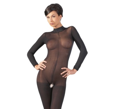 Catsuit with Lace Collar S/M