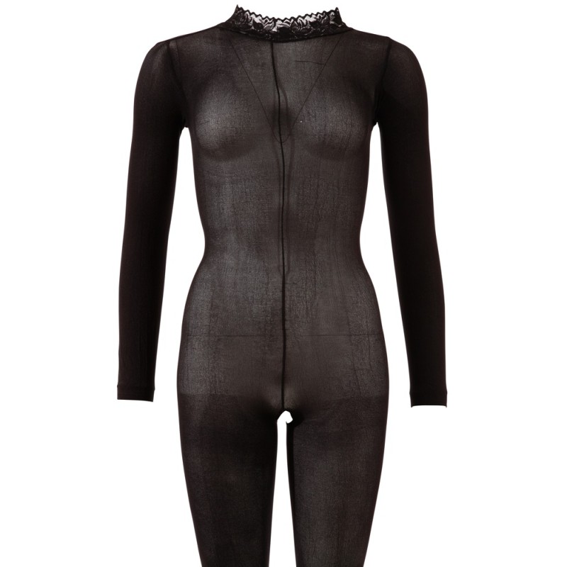 Catsuit with Lace Collar S/M