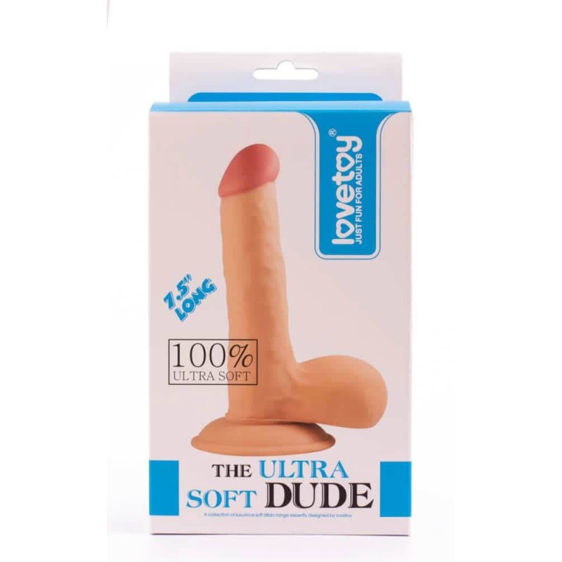 Dildo cyberskóra z przyssawką The Ultra Soft Dude 19,5 cm Lovetoy