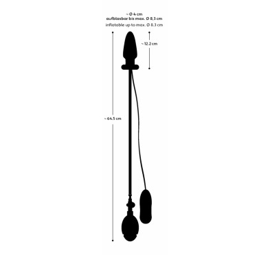 Korek analny silikonowy pompowany z wibracjami 12,2 cm