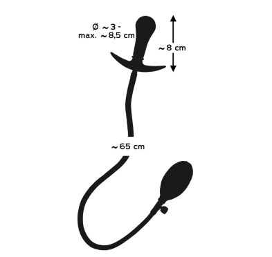 Korek analny silikonowy pompowany 8 cm