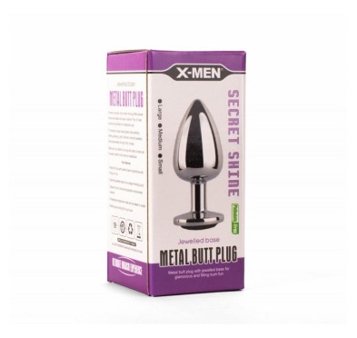 Korek analny Secret Shine Black Jewell 9,5cm X-MEN