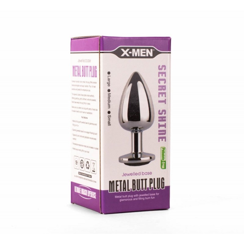 Korek analny Secret Shine Black Jewell 9,5cm X-MEN