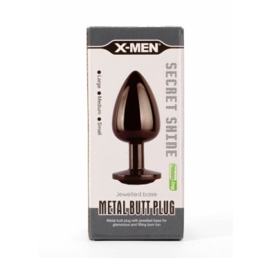 Korek analny Secret Shine Black Jewell 8,2cm X-MEN