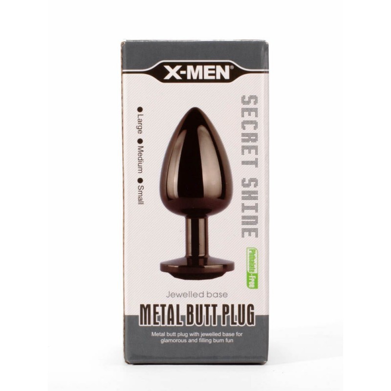 Korek analny Secret Shine Black Jewell 8,2cm X-MEN