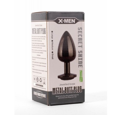 Korek analny Secret Shine Black Jewell 8,2cm X-MEN