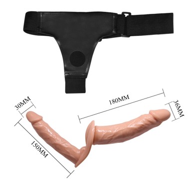 BAILE -STRAP ON DOUBLE DILDOS, 7.1''+5.9''